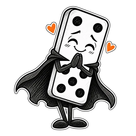Domino thankful with hearts