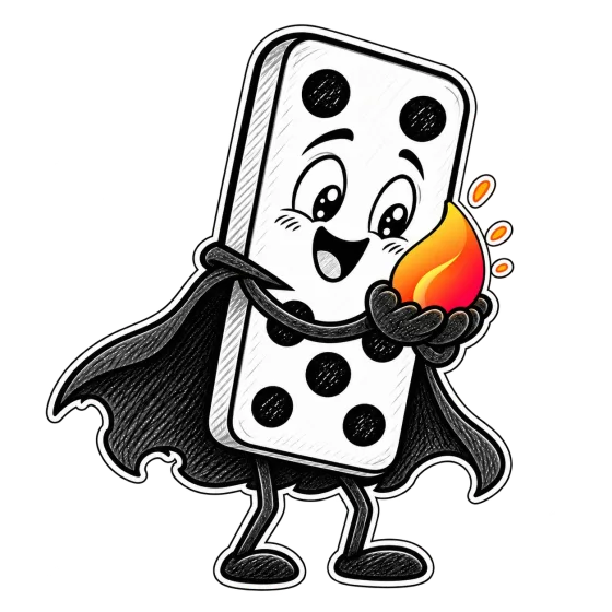 Domino holding a small ember flame