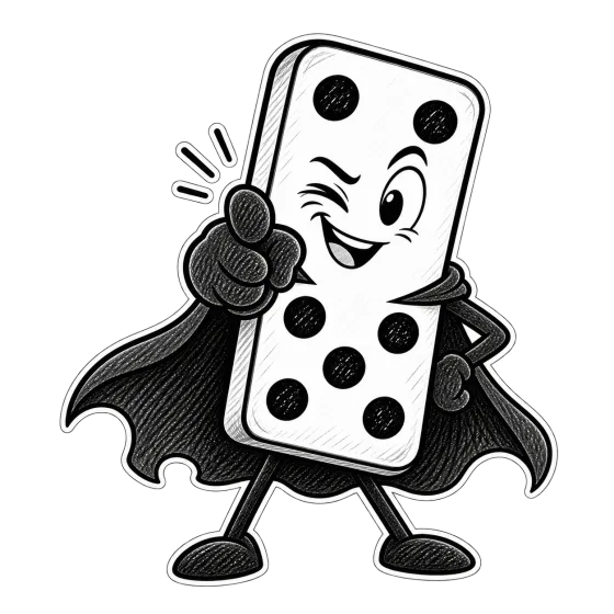 Domino winking and pointing